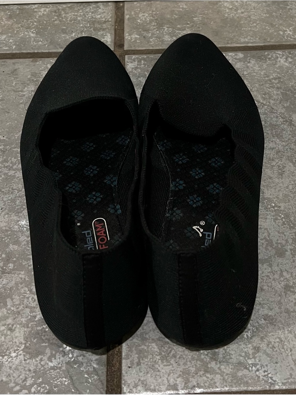 Skechers Fresh Foam Black Slip-On Knit Flats for Women- Air cooled